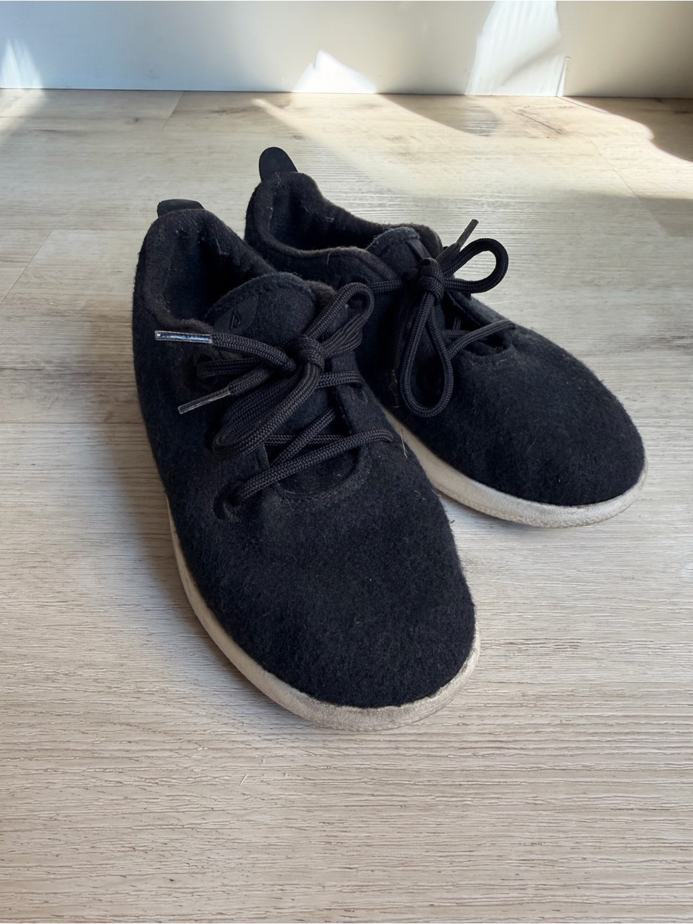 allbirds Kids Black Wool Runner Sneakers